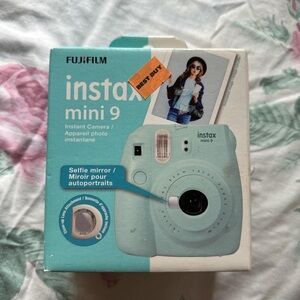 Instax mini 9 light blue polaroid camera